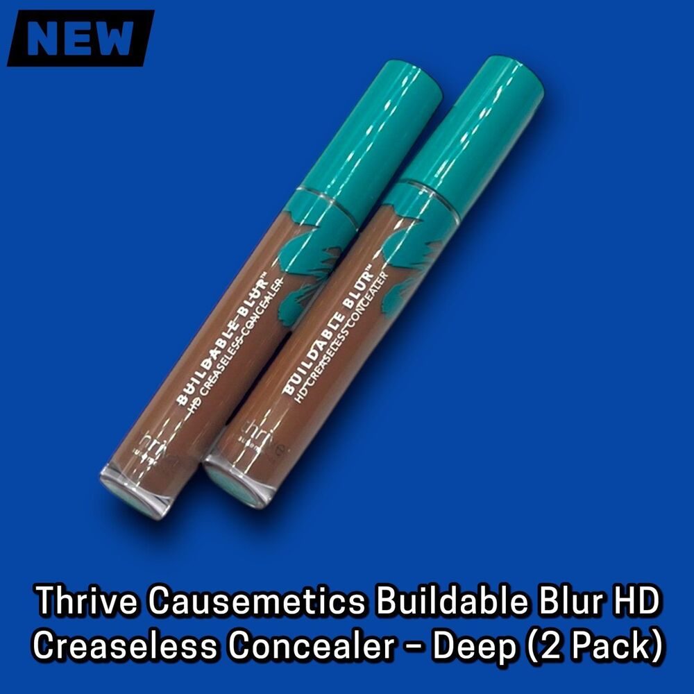 New Thrive Causemetics Buildable BlurHD Creaseless Concealer – Deep (2 Pack)